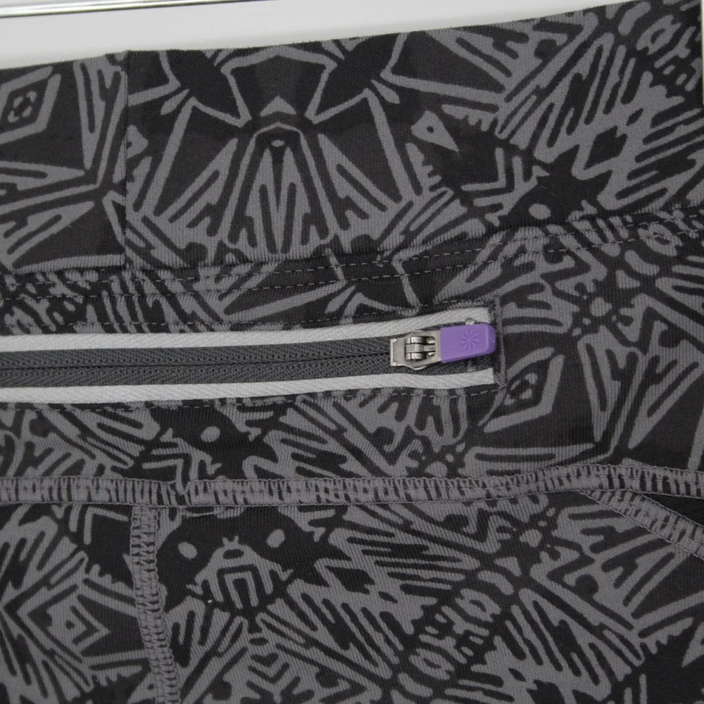 Athleta Women's Gray Geometric Be Free Capri Leggings Size Small